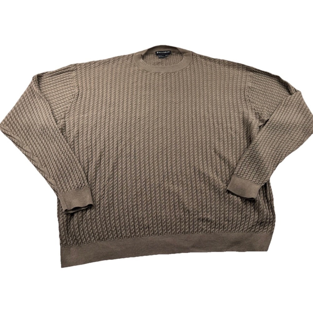 Tulliano XXL Silk Cotton Blend Knit Sweater Mens Tan Brown